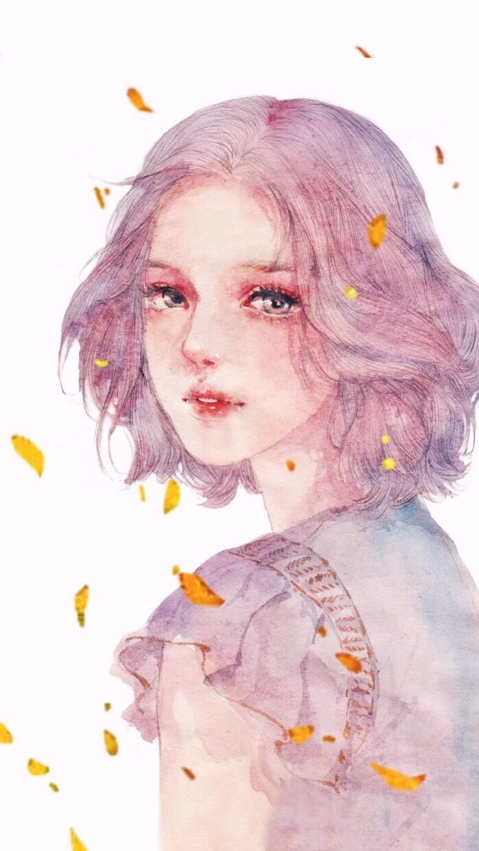 二次元动漫手绘女生手机壁纸