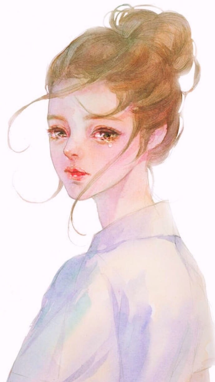 二次元动漫手绘女生手机壁纸