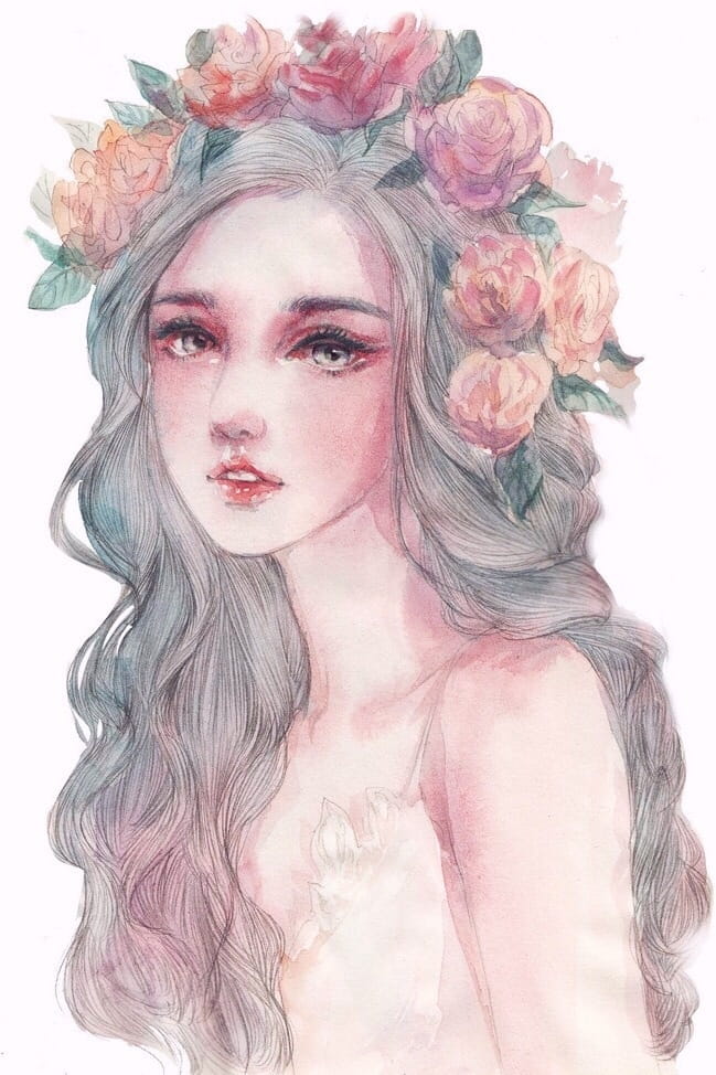 二次元动漫手绘女生手机壁纸