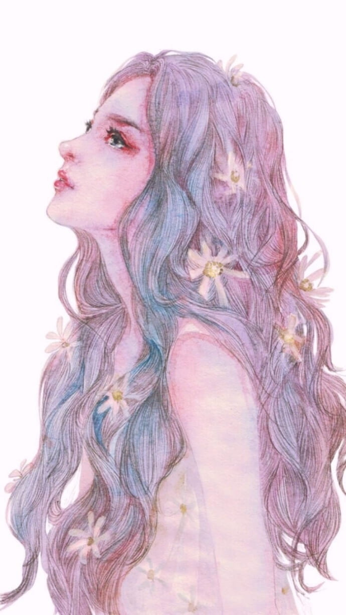 二次元动漫手绘女生手机壁纸