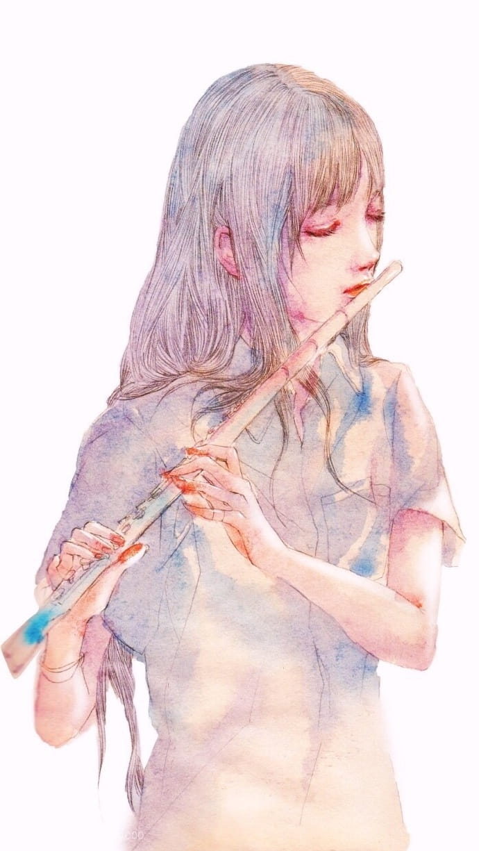 二次元动漫手绘女生手机壁纸