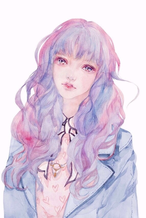 二次元动漫手绘女生手机壁纸