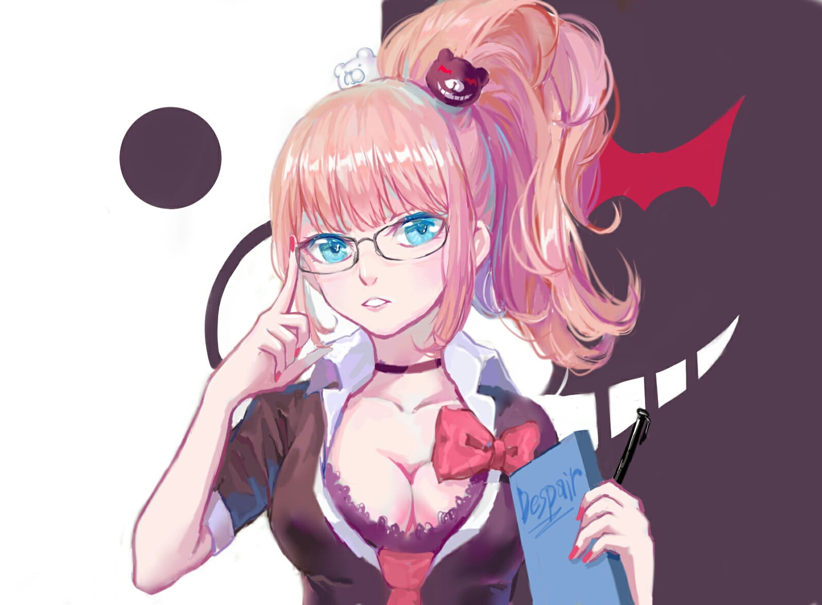 《弹丸轮舞》江之岛盾子黑白熊手机主题