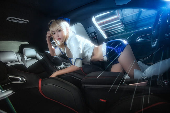 Fate/Grand Order  远坂凛&saber赛车娘cosplay图片