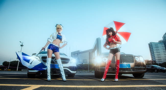 Fate/Grand Order  远坂凛&saber赛车娘cosplay图片