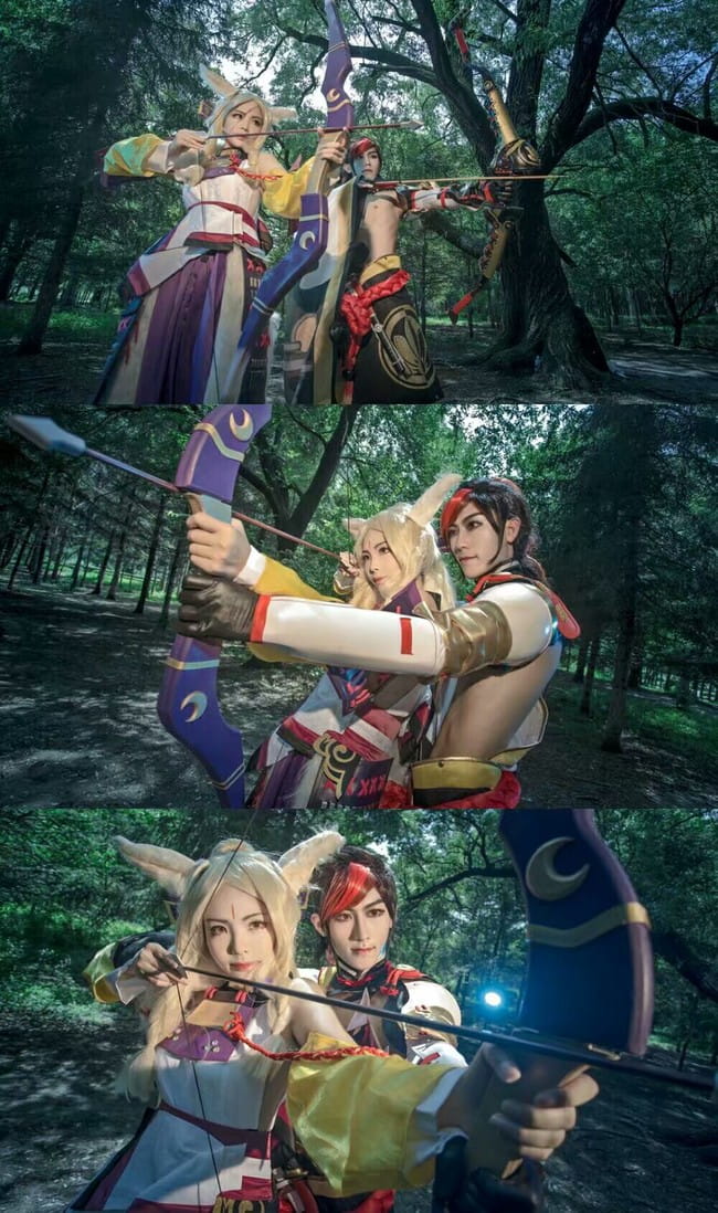 网易手游阴阳师 源博雅&白狼 cosplay图片(1)