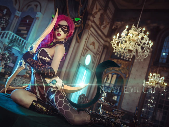 王者荣耀 暗夜猫娘 阿珂 cosplay图片