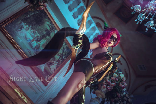 王者荣耀 暗夜猫娘 阿珂 cosplay图片