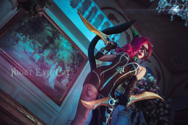 王者荣耀 暗夜猫娘 阿珂 cosplay图片