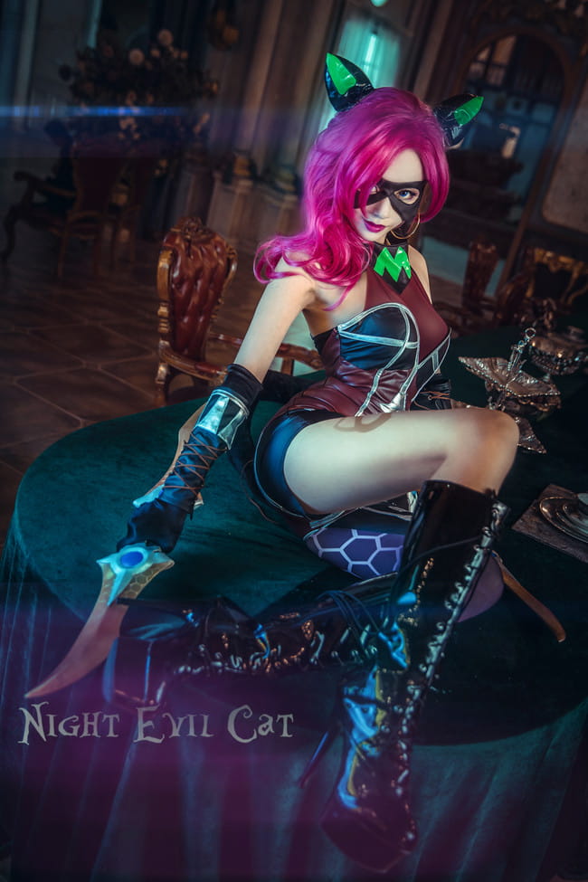 王者荣耀 暗夜猫娘 阿珂 cosplay图片