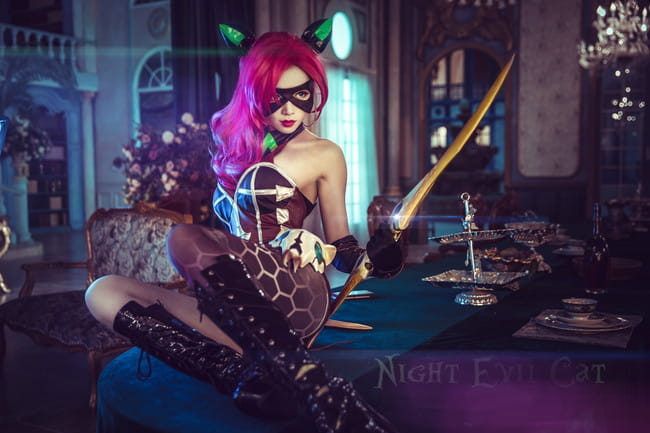 王者荣耀 暗夜猫娘 阿珂 cosplay图片