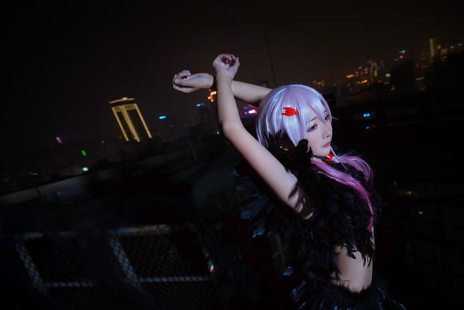 《罪恶王冠》祈妹黑羽cosplay