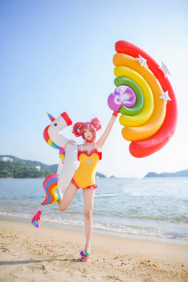 王者荣耀 小乔缤纷独角兽 cosplay