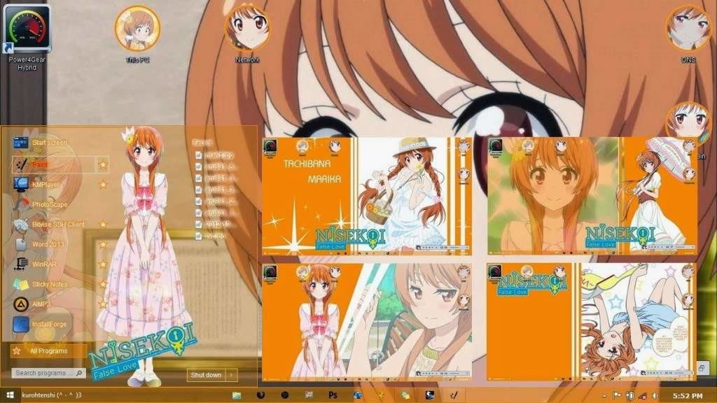 伪恋win10主题 橘万里花