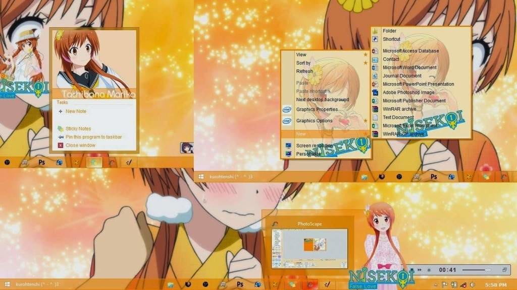 伪恋win10主题 橘万里花