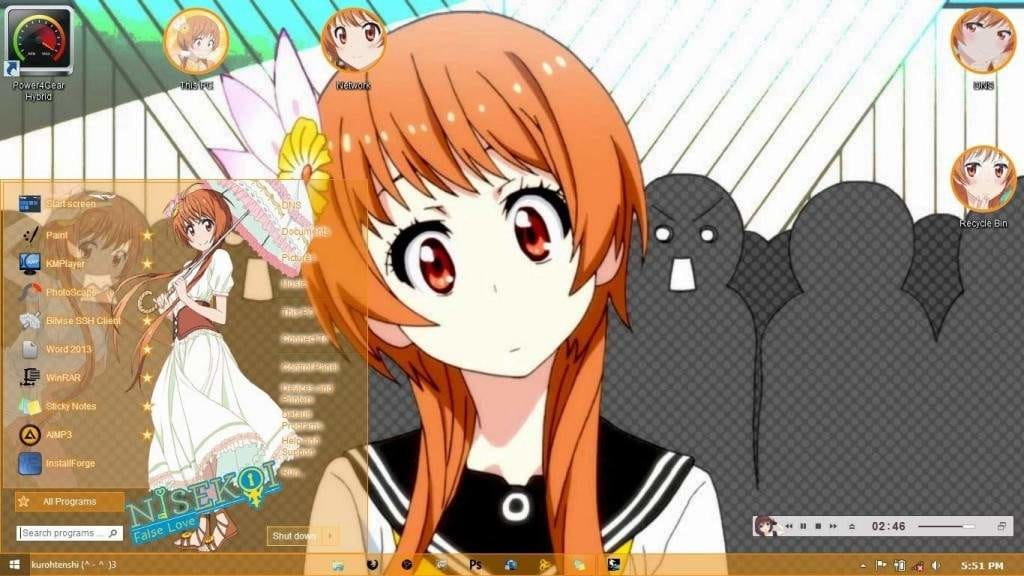 伪恋win10主题 橘万里花