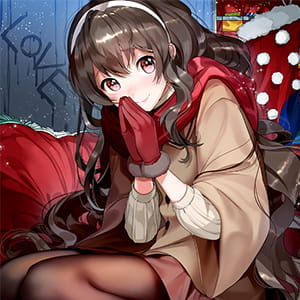 我躲在街角等你 不想独自过圣诞节 二次元头像女生呆萌