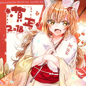 2018年新年贺图 二次元头像女生呆萌