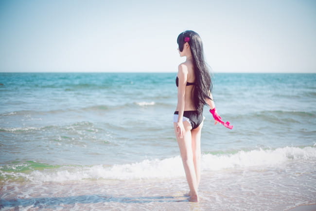 我的妹妹哪有这么可爱！黑猫泳装cosplay图片