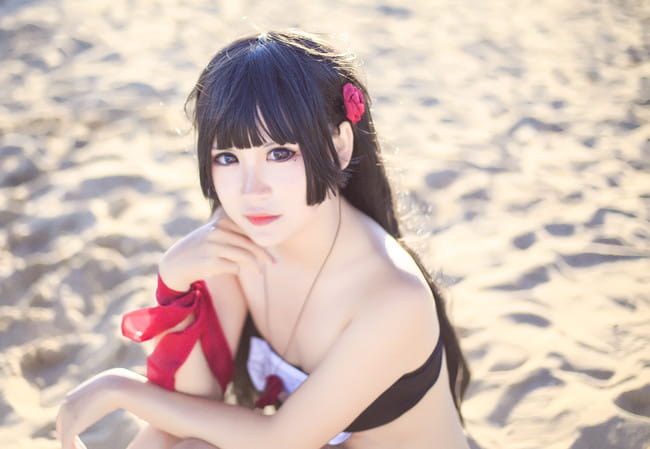 我的妹妹哪有这么可爱！黑猫泳装cosplay图片