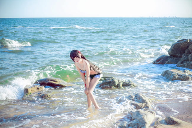 我的妹妹哪有这么可爱！黑猫泳装cosplay图片