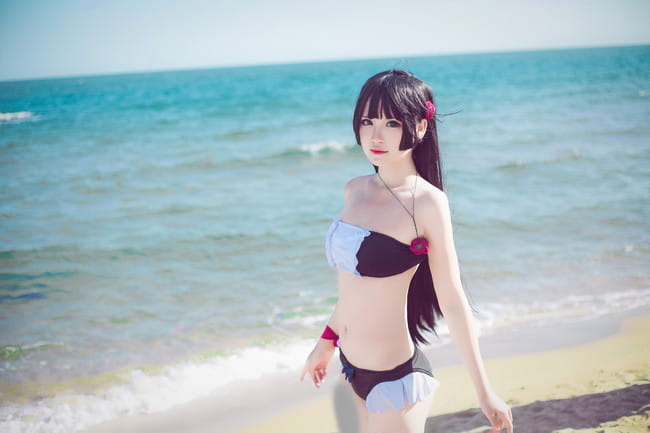 我的妹妹哪有这么可爱！黑猫泳装cosplay图片