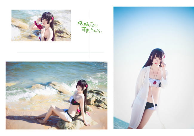 我的妹妹哪有这么可爱！黑猫泳装cosplay图片