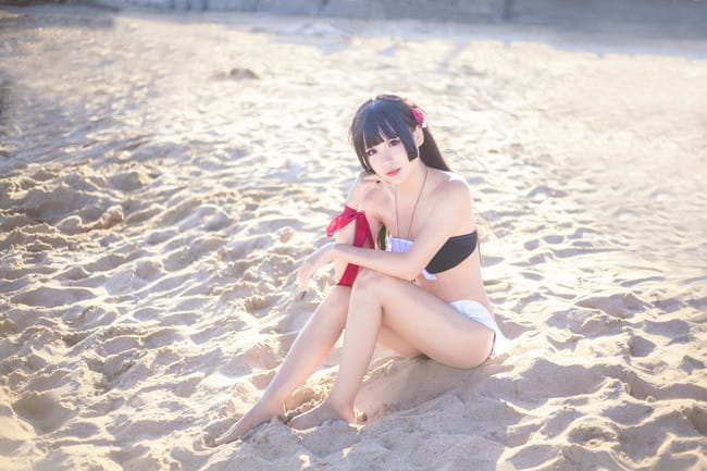 我的妹妹哪有这么可爱！黑猫泳装cosplay图片