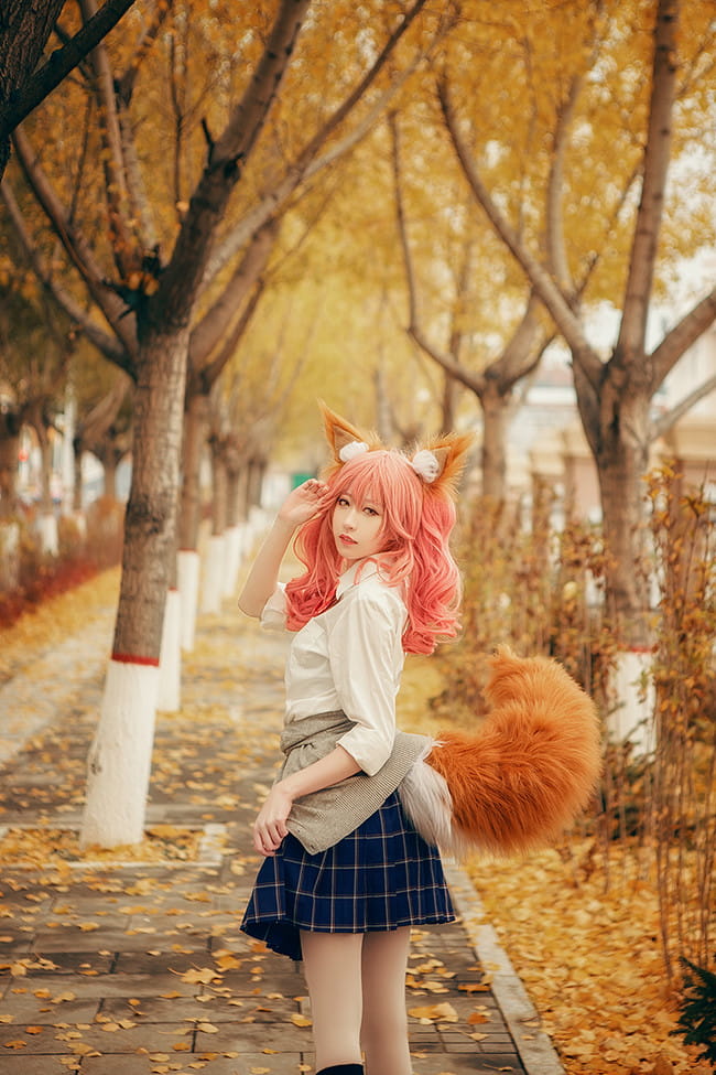 Fate/Grand Order 玉藻前JK cosplay图片