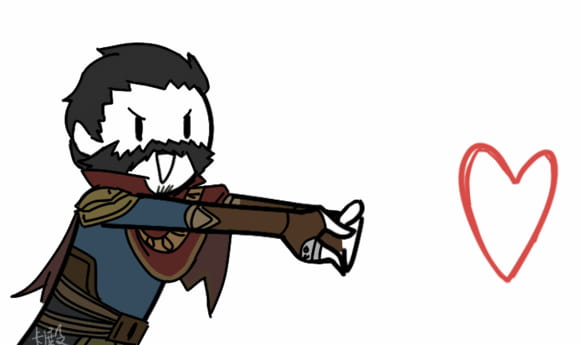 卡殿 发射小心心表情包下载