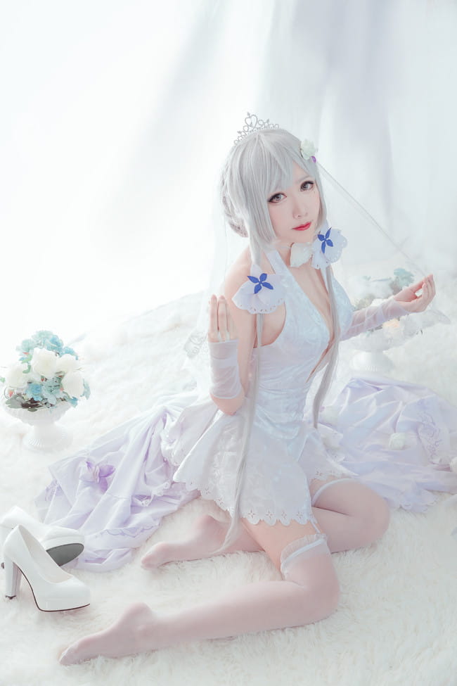 碧蓝航线光辉花嫁cos