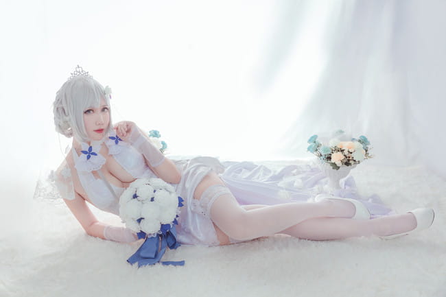 碧蓝航线光辉花嫁cos