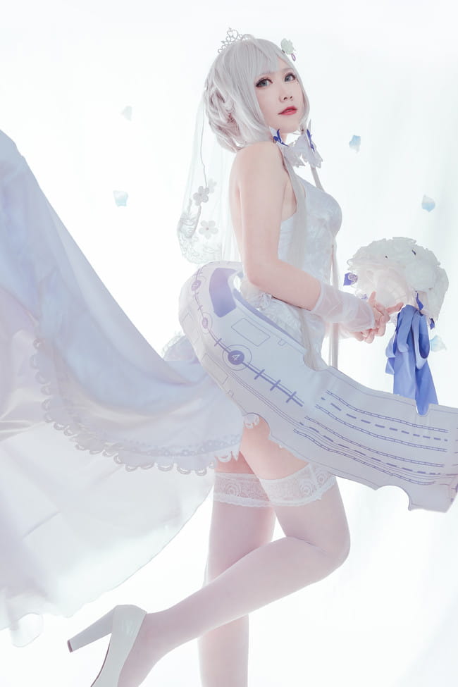 碧蓝航线光辉花嫁cos