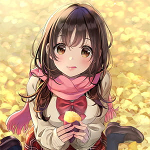 戴围巾的少女 二次元动漫女生头像