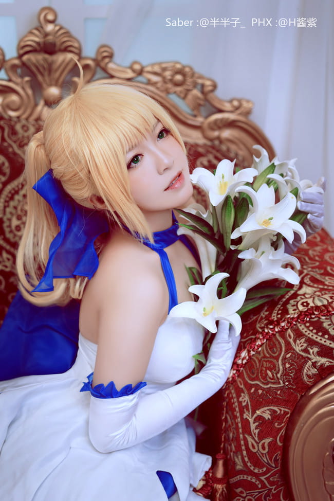 Fate Stay Night Saber蓝百合cosplay图片