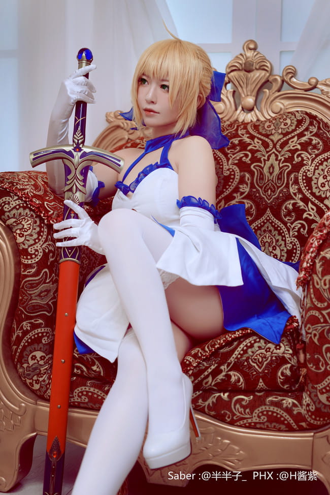 Fate Stay Night Saber蓝百合cosplay图片