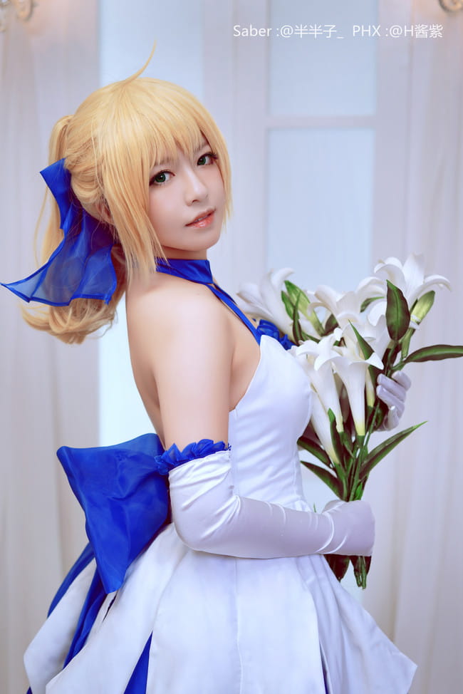 Fate Stay Night Saber蓝百合cosplay图片