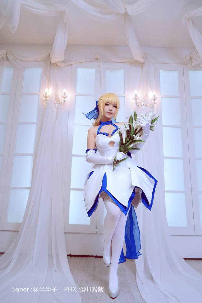 Fate Stay Night Saber蓝百合cosplay图片
