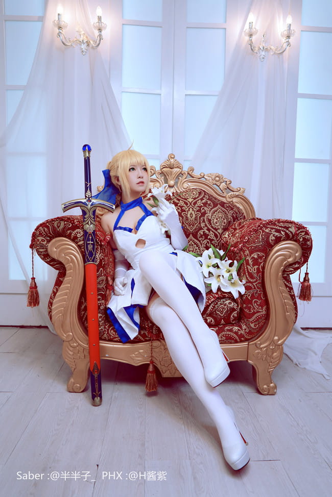 Fate Stay Night Saber蓝百合cosplay图片