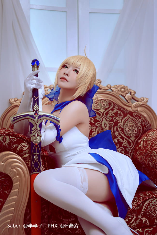 Fate Stay Night Saber蓝百合cosplay图片