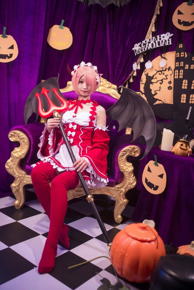 从零开始的异世界生活 蕾姆拉姆小恶魔 cosplay(1)