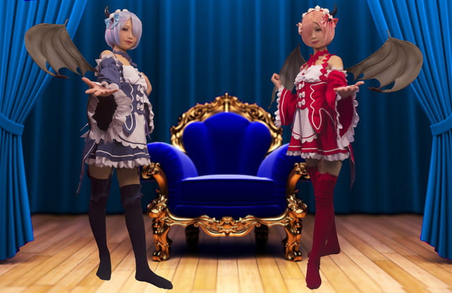 从零开始的异世界生活 蕾姆拉姆小恶魔 cosplay(1)