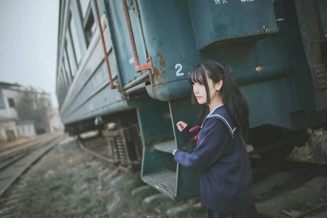 日系 JK 双马尾妹子 cosplay