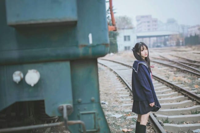 日系 JK 双马尾妹子 cosplay