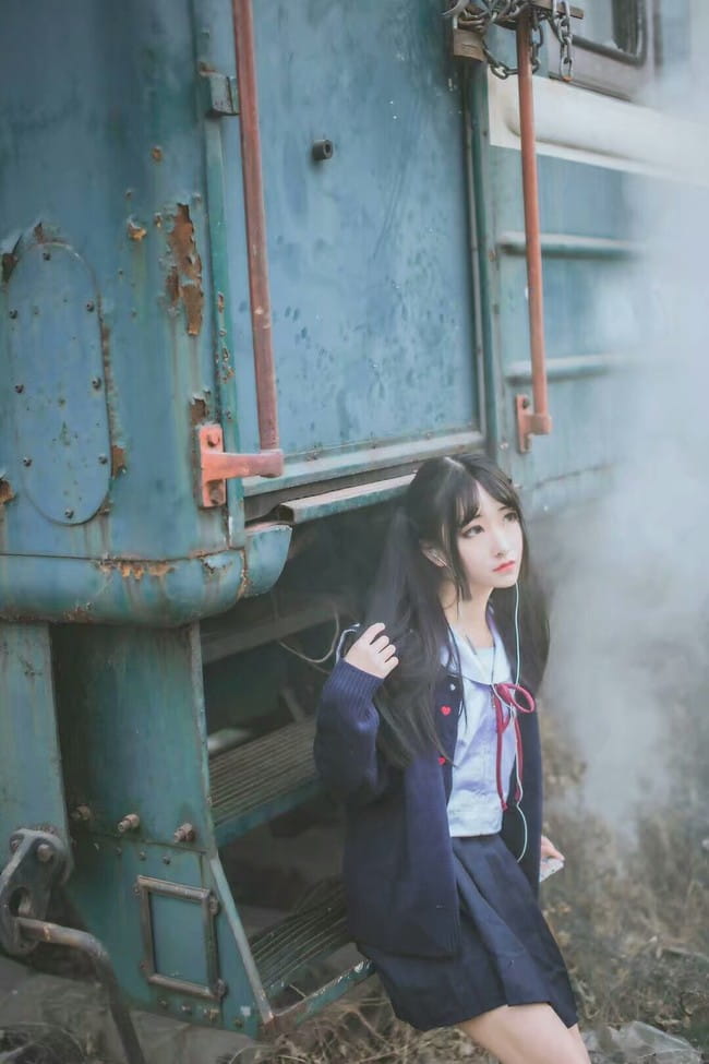 日系 JK 双马尾妹子 cosplay