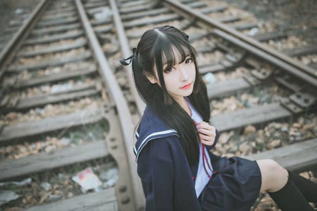 日系 JK 双马尾妹子 cosplay