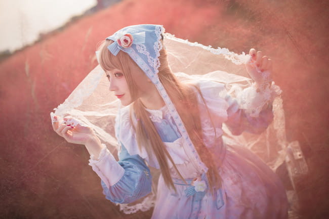 Lolita 那一季的花田 与少女的腼腆 cosplay