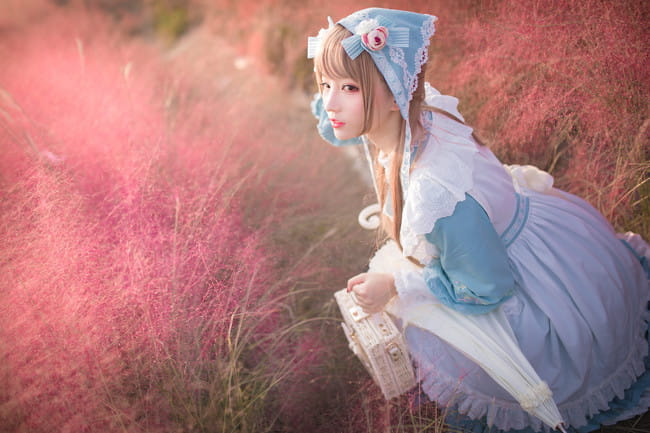 Lolita 那一季的花田 与少女的腼腆 cosplay