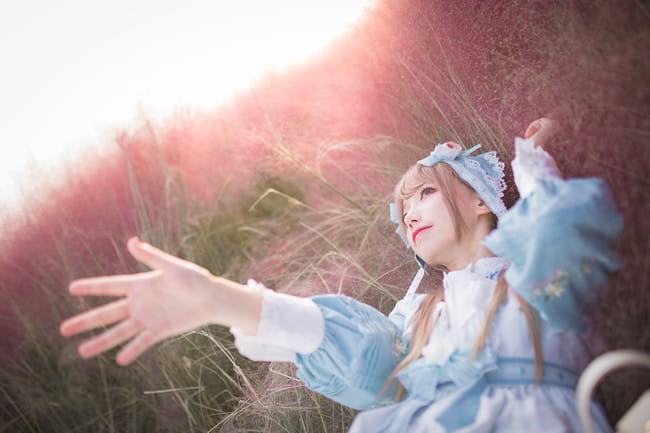 Lolita 那一季的花田 与少女的腼腆 cosplay