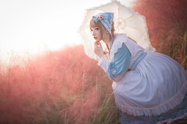 Lolita 那一季的花田 与少女的腼腆 cosplay